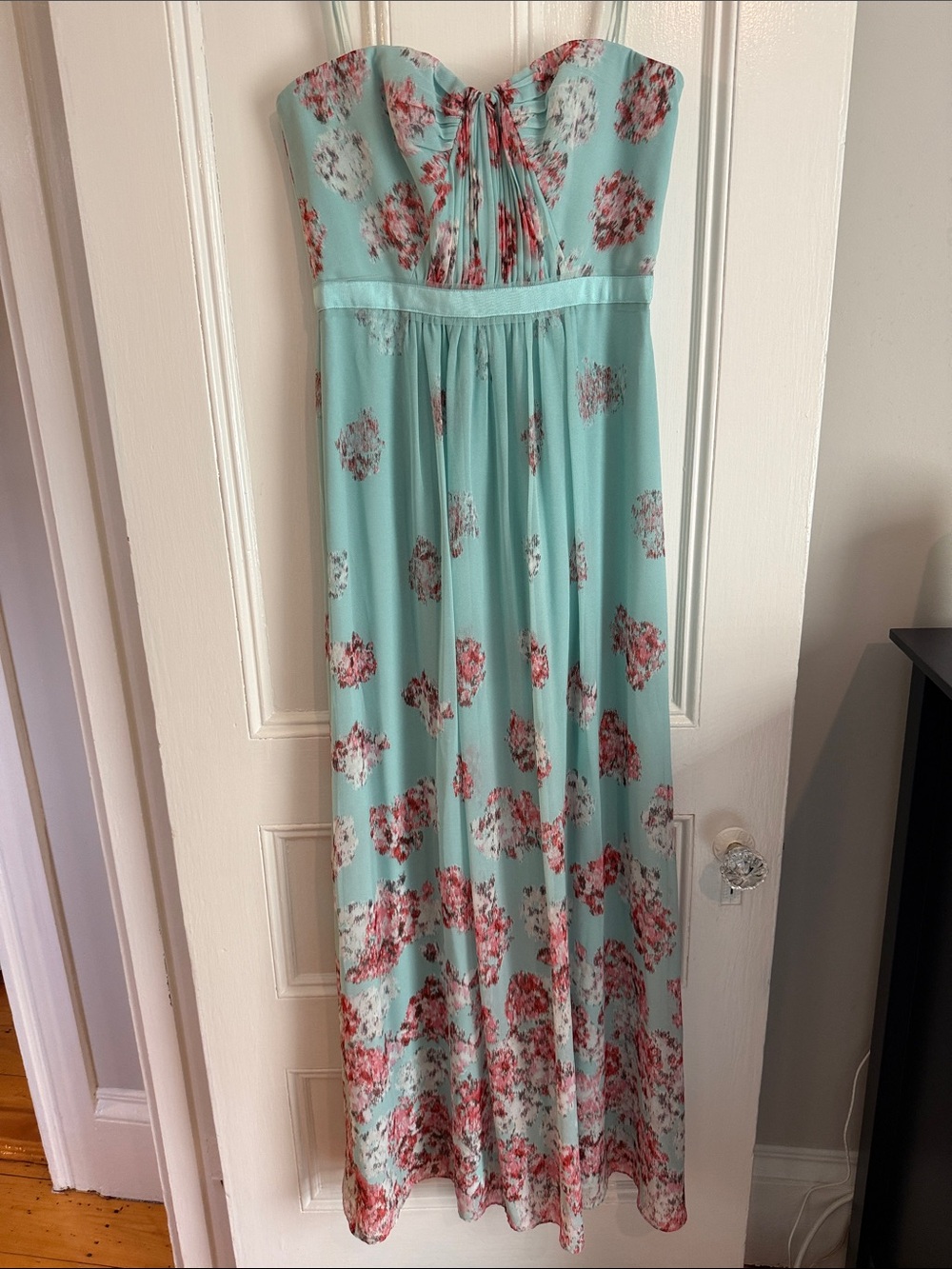 BCBGMaxAzria Aqua Floral Strapless Maxi Dress Amber dress sz 8 NWT y2k garden